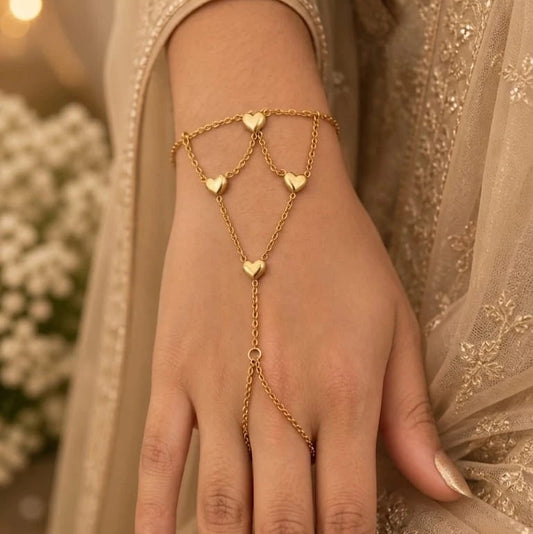 Golden Heart Charm Hath Panja