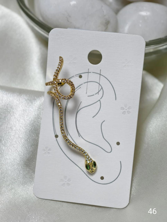Golden Serpent  Cuff Earrings