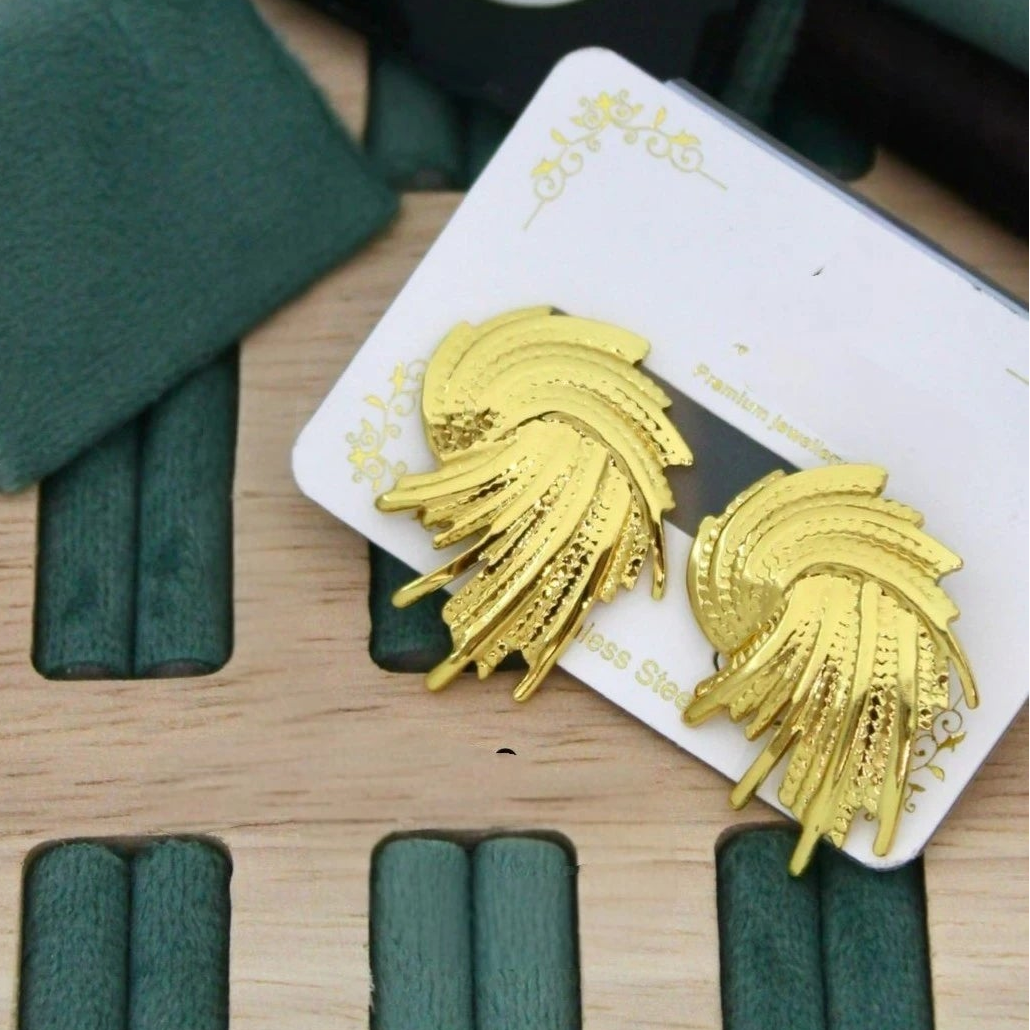 Golden Sunburst Statement Earrings