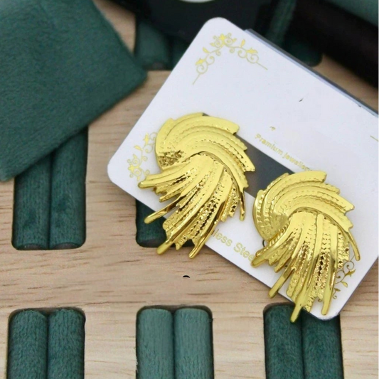 Golden Sunburst Statement Earrings