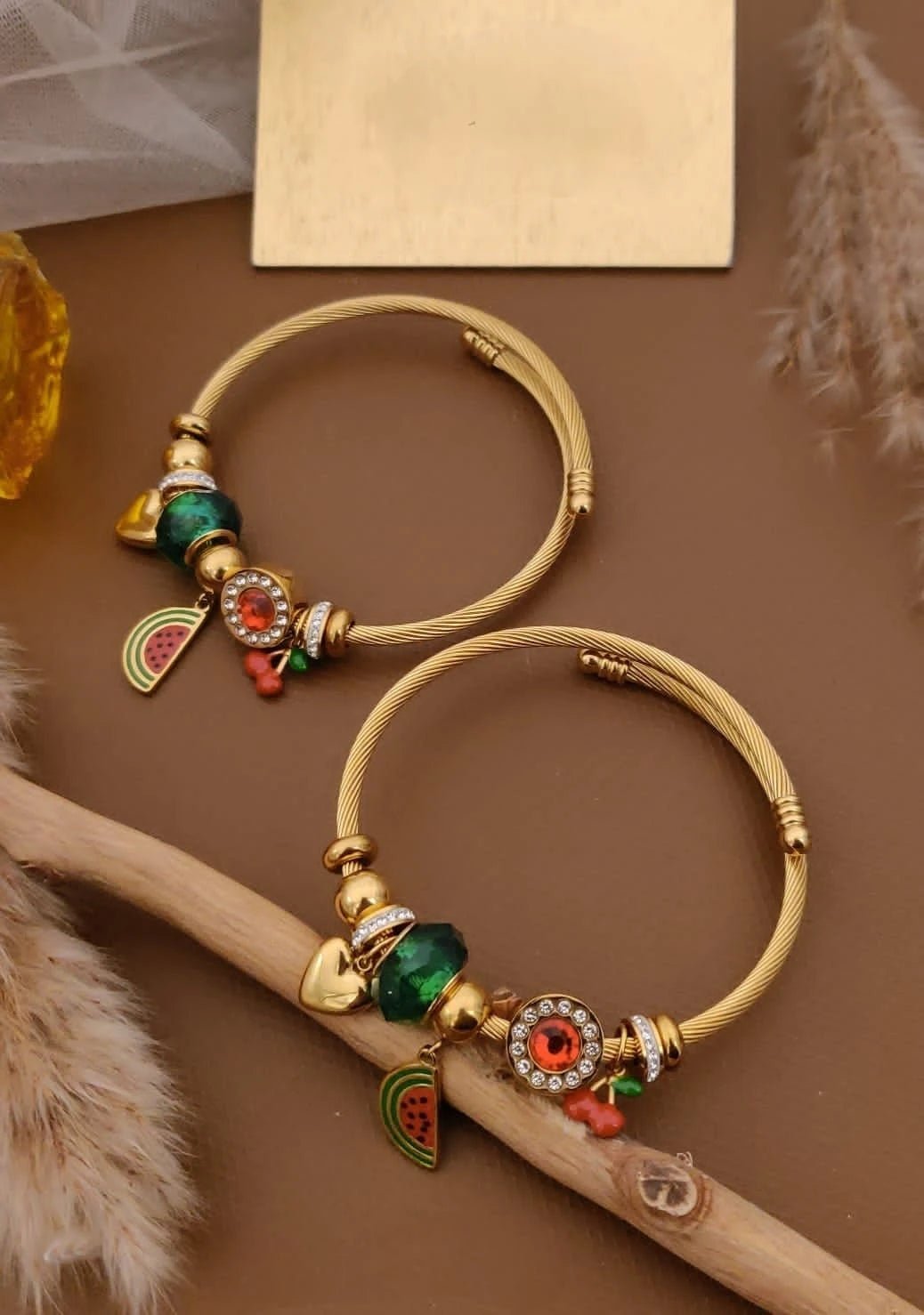 Golden Watermelon Charm Kada
