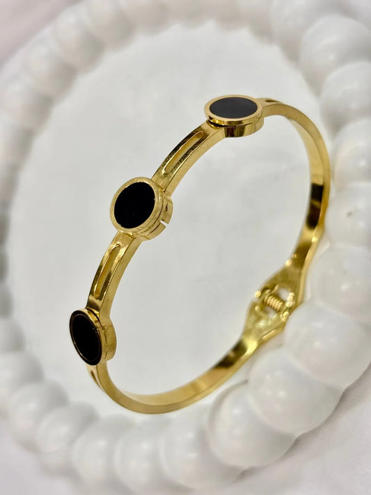 Golden Black Enamel Kada