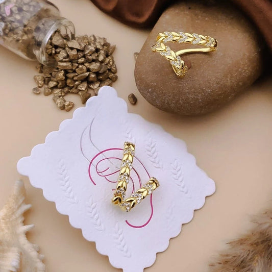 Golden Braid Crystal Cuff Earrings