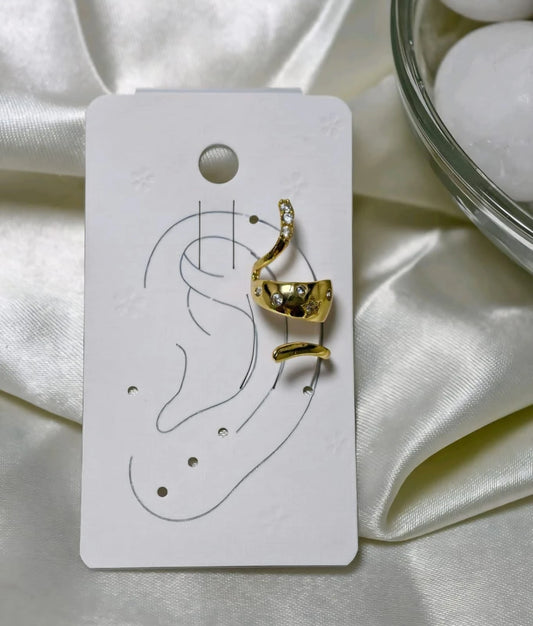 Velora Curve Crystal  Cuff Earrings