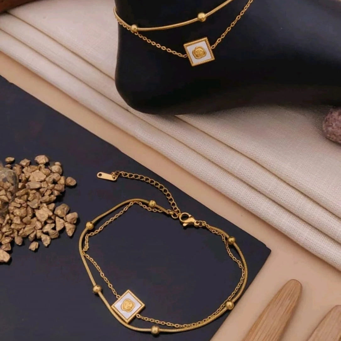 Golden Emblem Dual-Layer Anklet