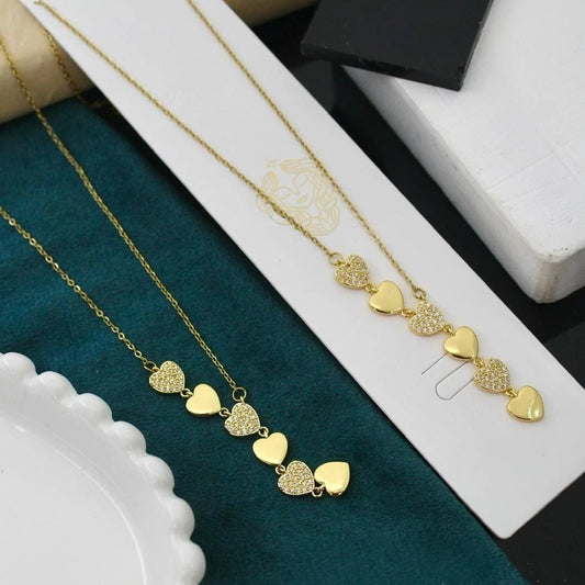 Golden Amour Heart Charm Necklace