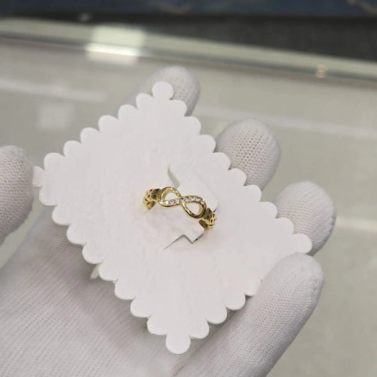 Golden Infinity Crystal Ring