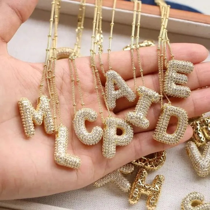 Golden Initial Letter Necklaces
