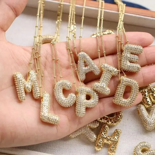 Golden Initial Letter Necklaces