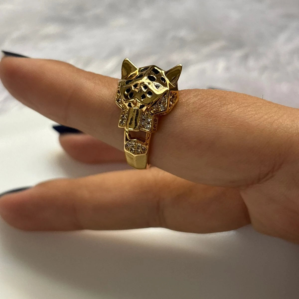 Golden Leopard Guardian Ring