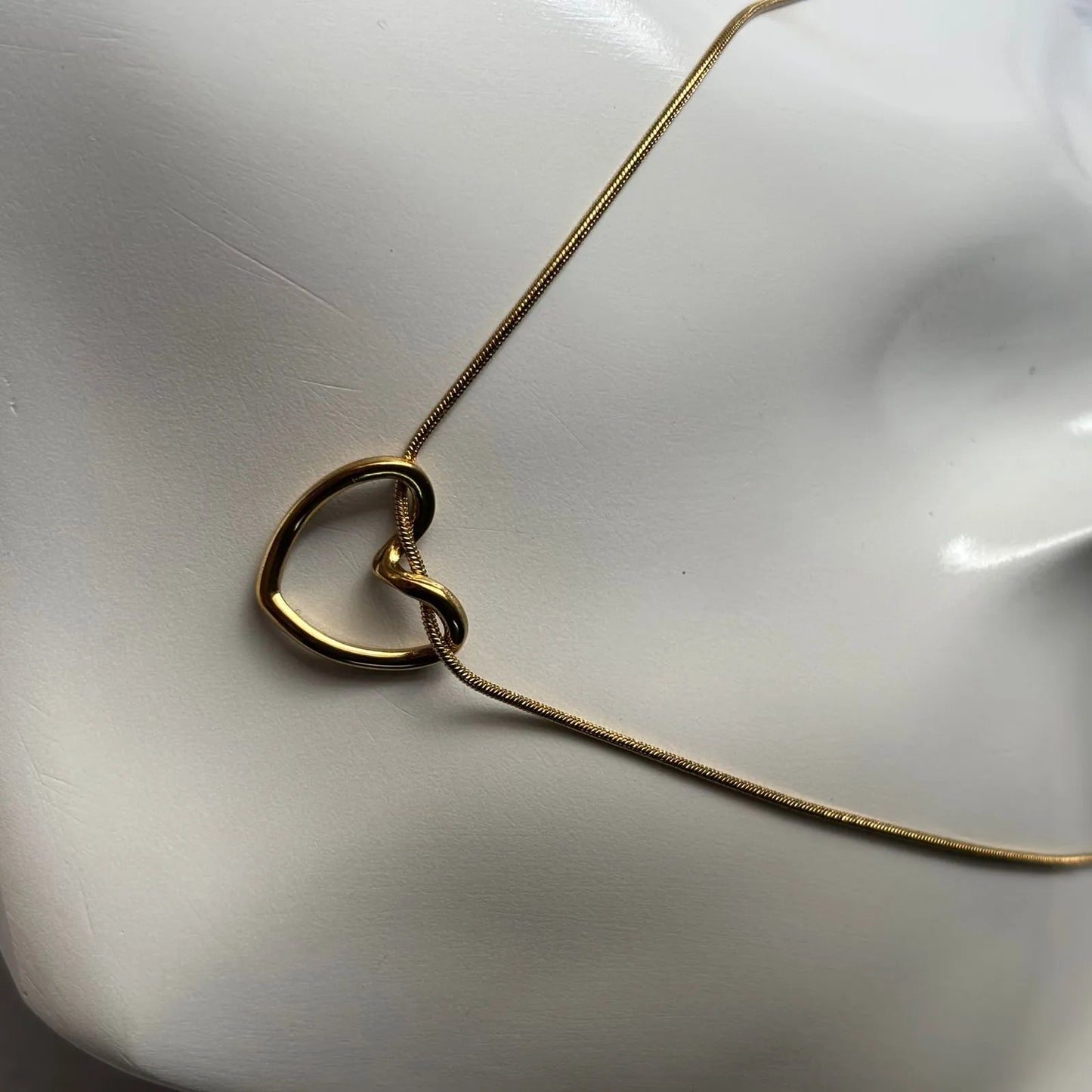 Gold Heart Necklace & Earrings Set