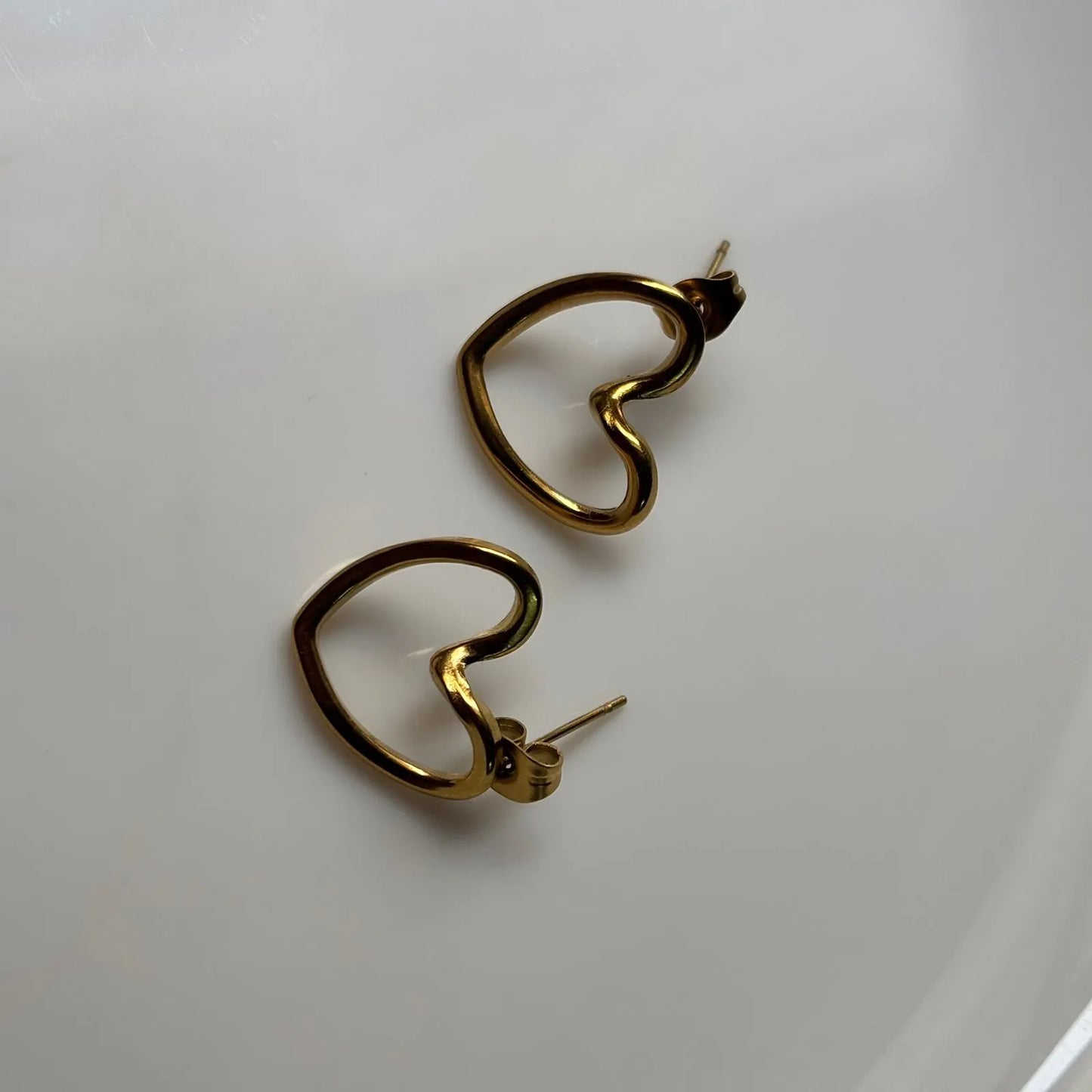 Gold Heart Necklace & Earrings Set