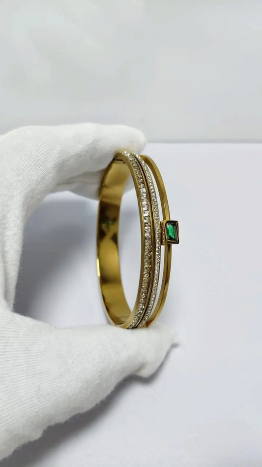 Green Stone Gold Kada