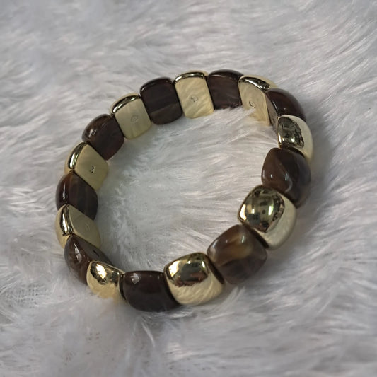 Mocha Marble Link Bracelet