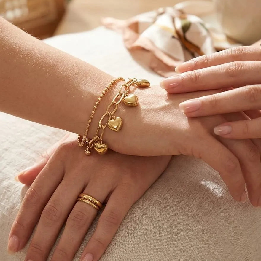 Amoura Layered Heart Bracelet