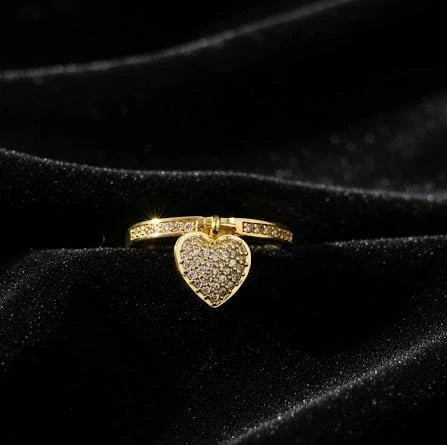 Lunara Heart Pave Gold Ring