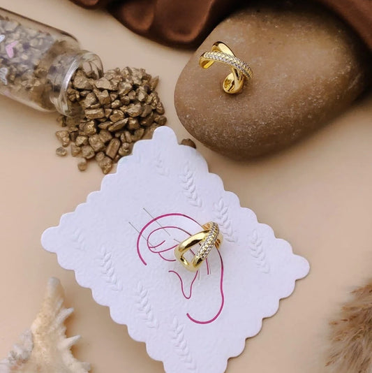 Luxe Twist Crystal Cuff Earrings