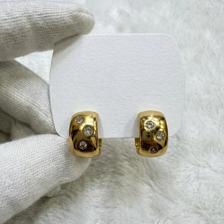 Luxora Gold Halo Huggie Earrings