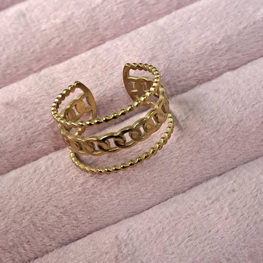 Luxury Chain Double Band Ring