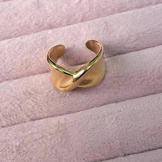 Minimal Twist Gold Open Ring