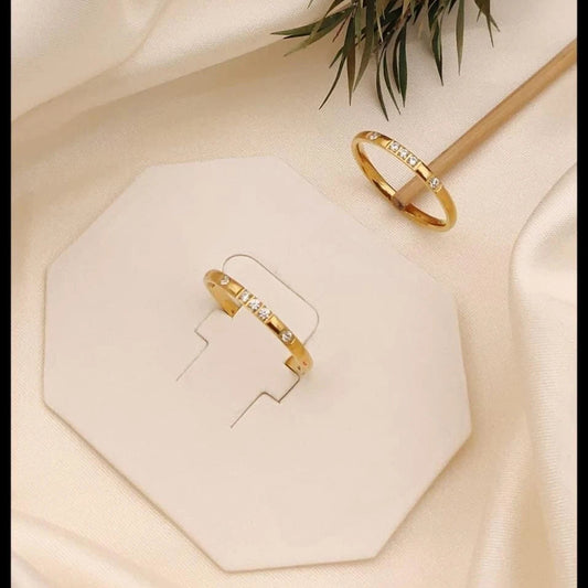 Minimalist Crystal Bar Ring
