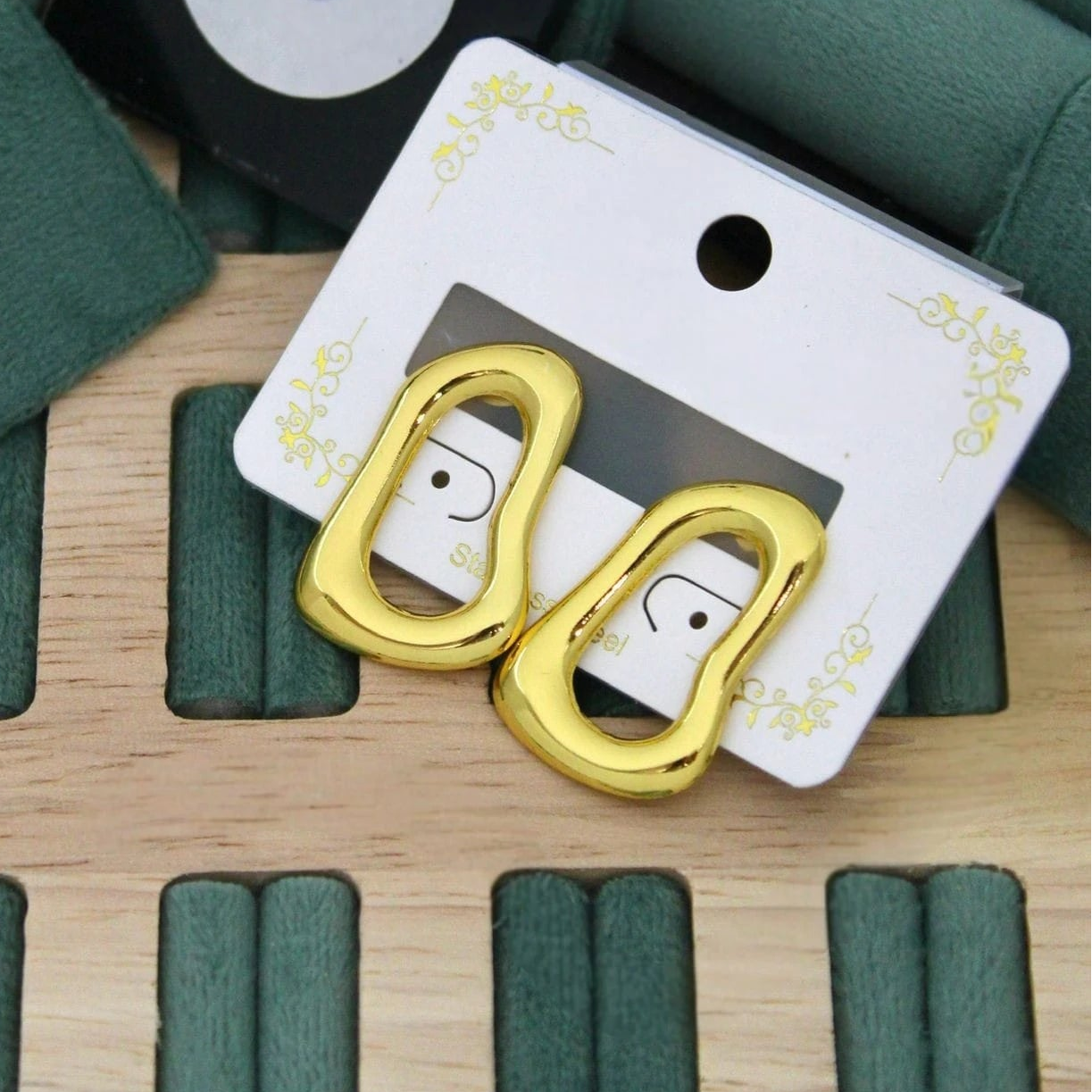 Modern Golden Loop Statement Earrings