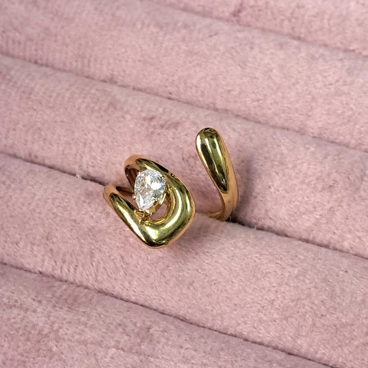 Luxe Wrap Teardrop Diamond Ring