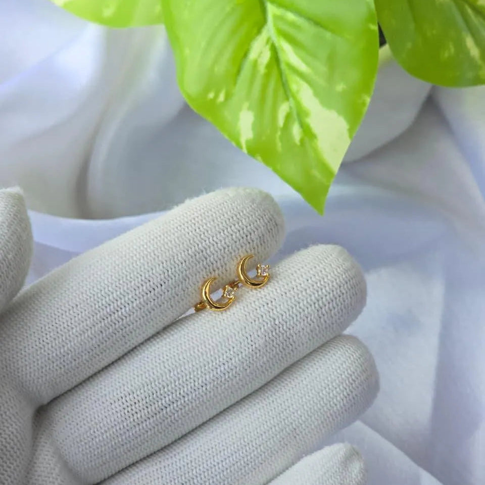 Moon Crystal Gold Ear Piercing
