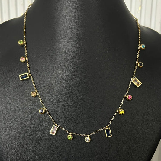 Multicolor Gemstone Chain Tanmaniya Neckalce