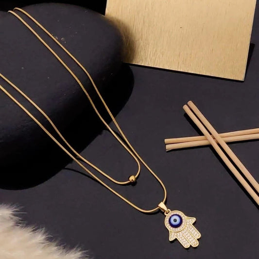 Nazara Hamsa Layered Protection Necklace