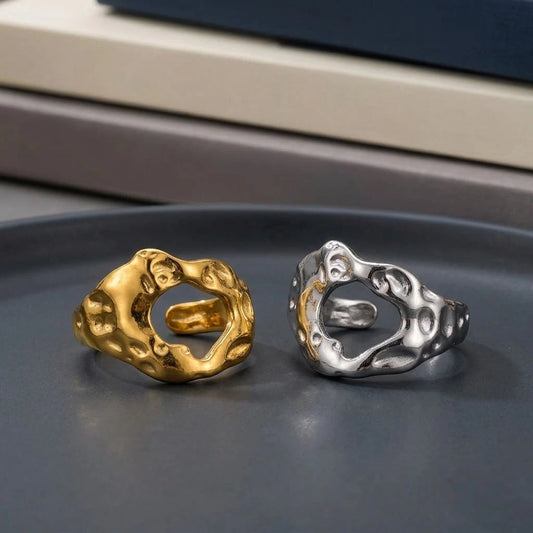 Organic Hollow Texture Ring
