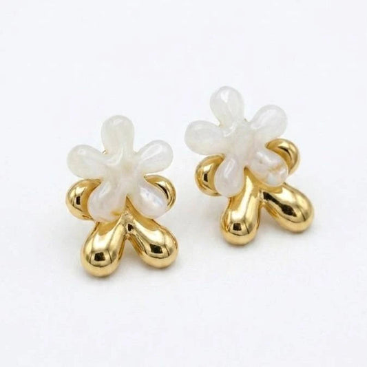 Pearl Bloom Abstract Earrings