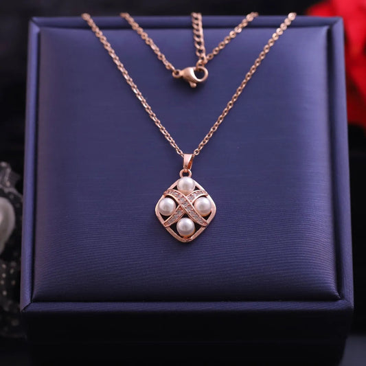 Pearl Cross Pendant Necklace