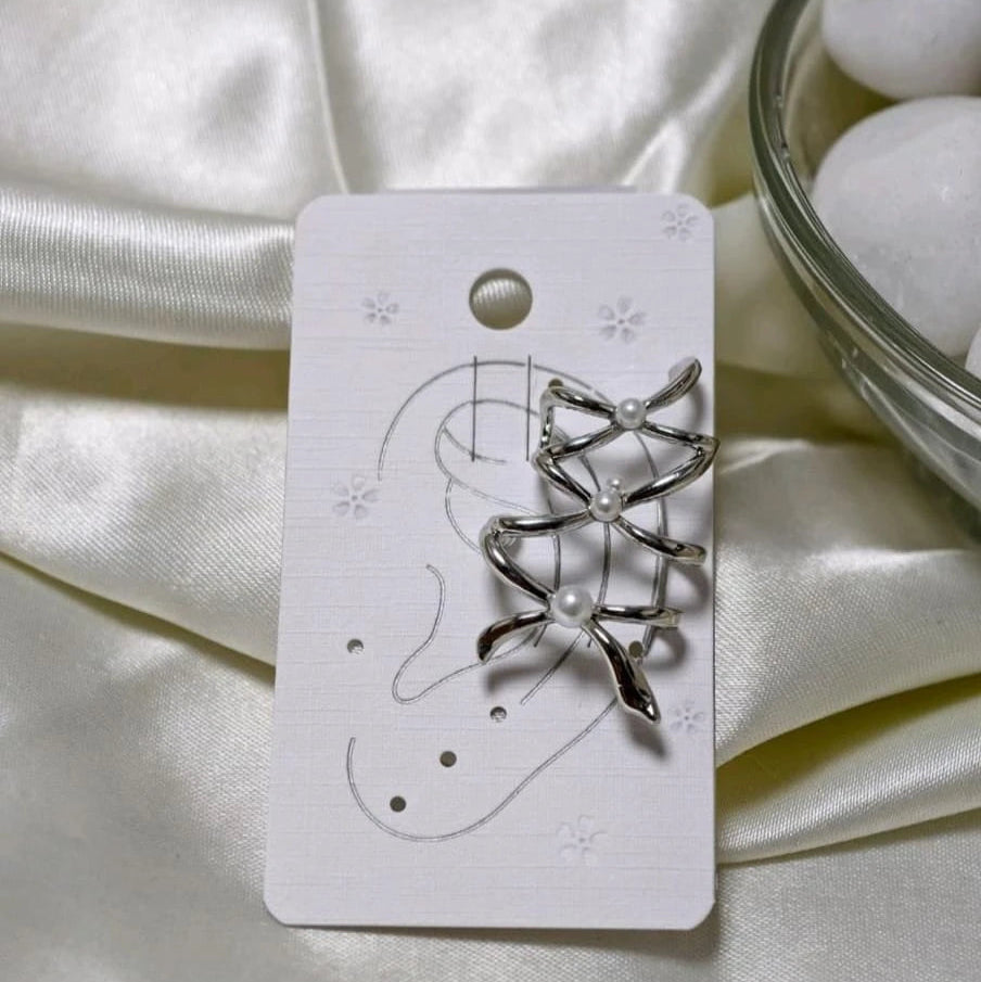 Pearline Triple Bow Ear Cuff