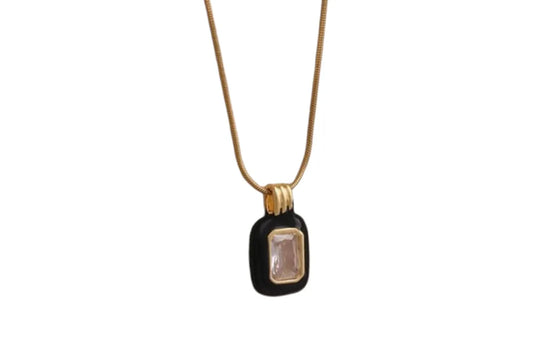 Rectangular Gem Pendant Necklace