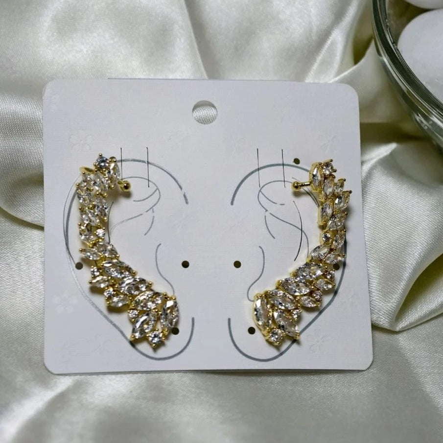 Regal Vine Crystal Cuff Earrings