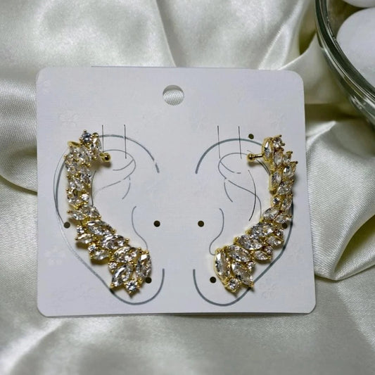 Regal Vine Crystal Cuff Earrings