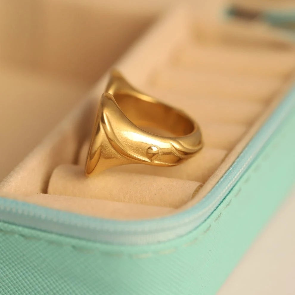 Sculptural Gold Wave Statement Ring
