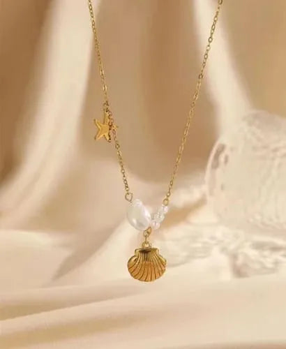 Shell Star Pearl Necklace