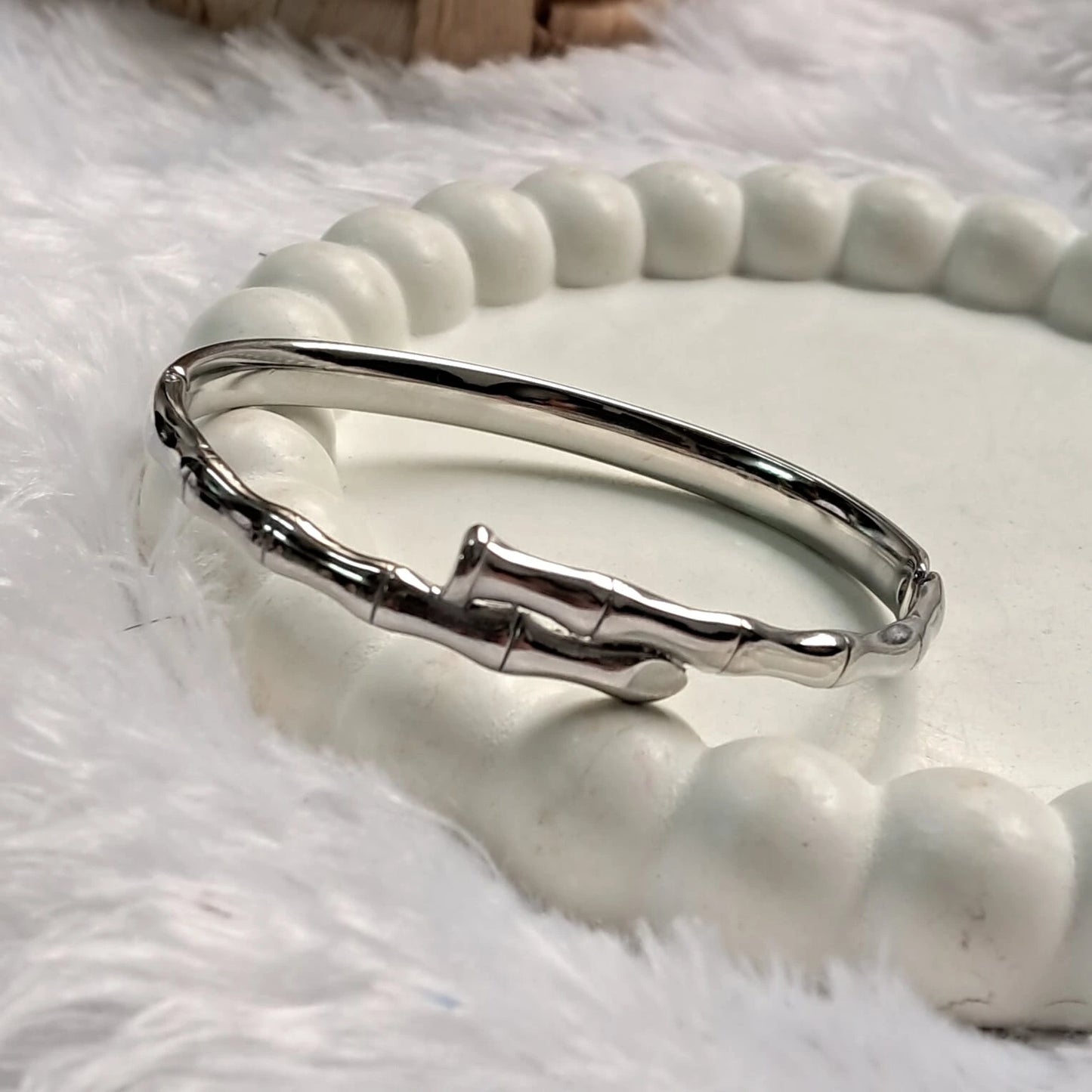 Silver Bamboo Texture Kada
