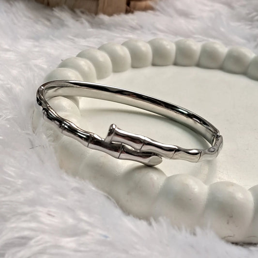 Silver Bamboo Texture Kada