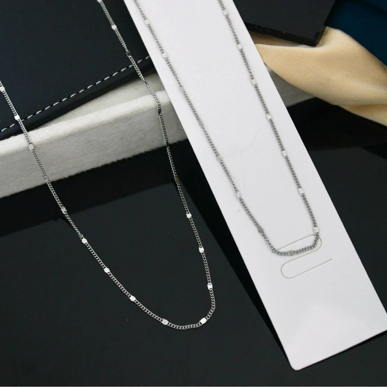 Luxury Diamond-Cut Chain Necklace – Gold & Silver