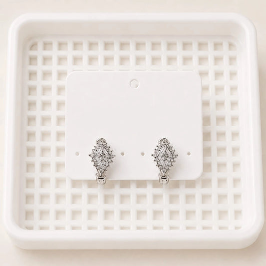 Silver Regal Diamond Hoops