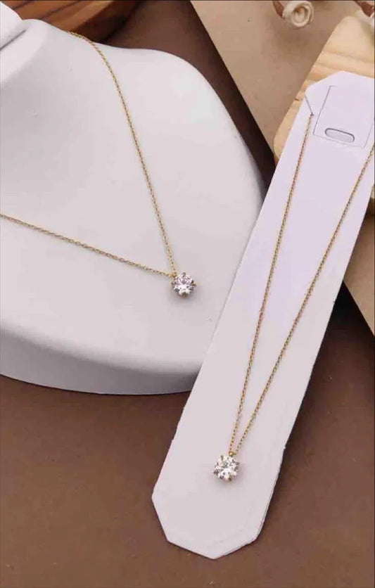 Simple Diamond Gold Necklace