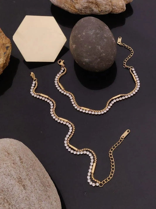 Sparkling Gold Tennis Bracelets