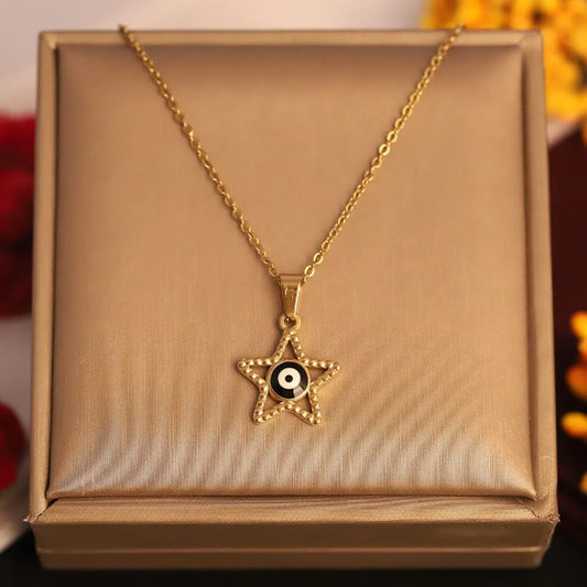Star Eyes Gold Necklace