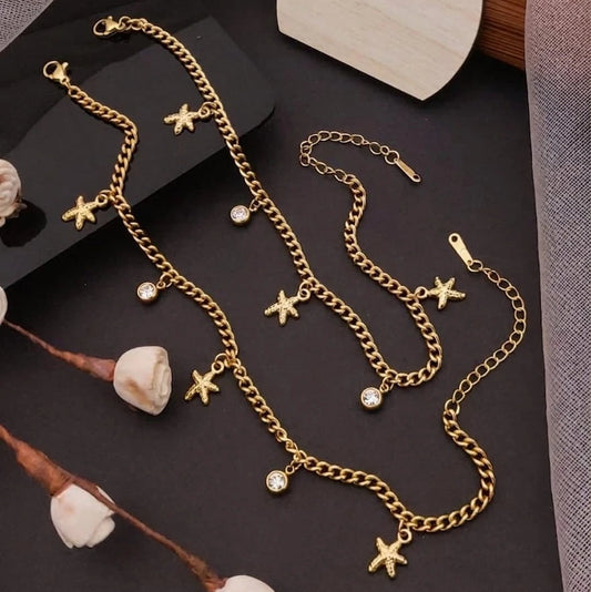 Starfish Charm Chain Bracelet