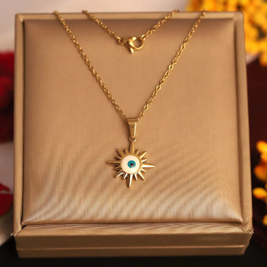Sun Eye Gold Necklace