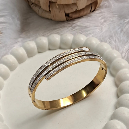 Triple Line Crystal Kada