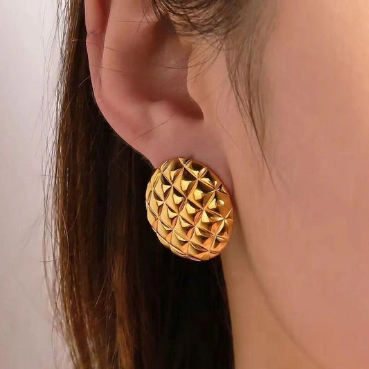 Royal Geo Gold Stud Earrings